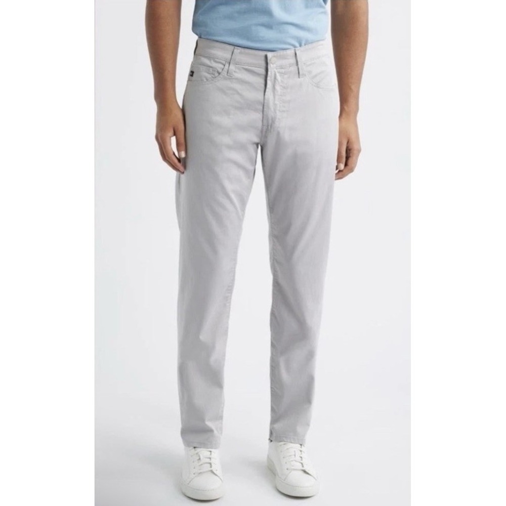 AG Adriano Goldschmied Everett Slim Straight Pants Mens 40x32 Beige‎ Tan Stretch